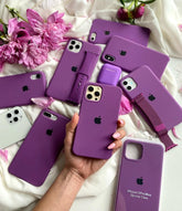 Husa silicon cu microfibra - iPhone - NEW PURPLE